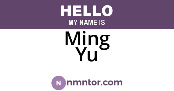 Ming Yu