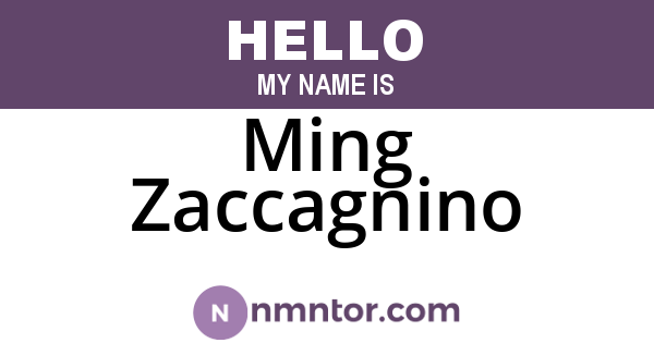 Ming Zaccagnino