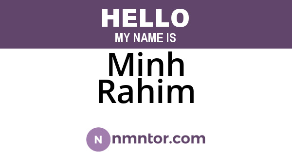 Minh Rahim