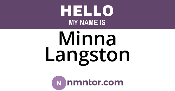 Minna Langston