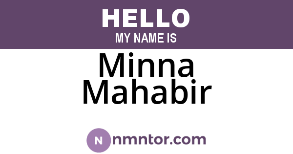 Minna Mahabir