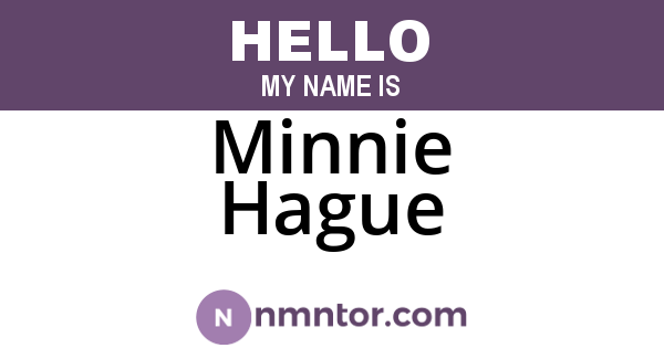 Minnie Hague