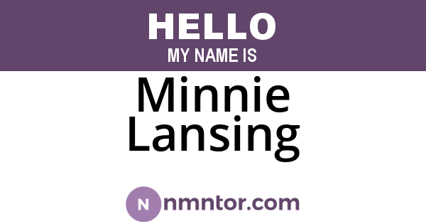 Minnie Lansing