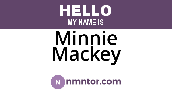 Minnie Mackey