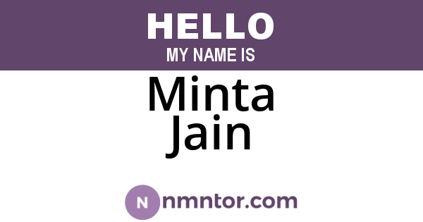 Minta Jain
