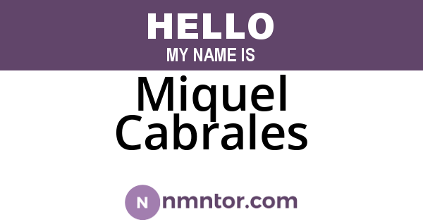 Miquel Cabrales