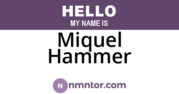 Miquel Hammer