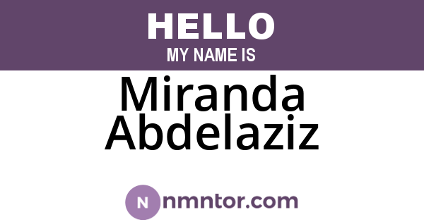 Miranda Abdelaziz