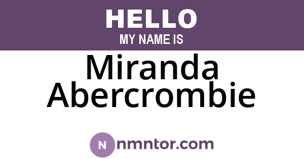 Miranda Abercrombie