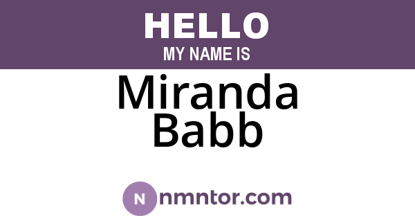 Miranda Babb