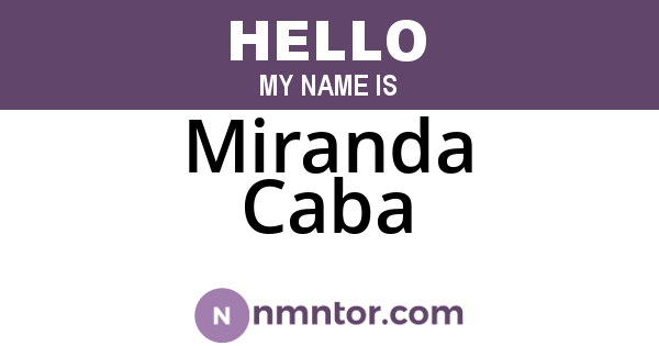 Miranda Caba