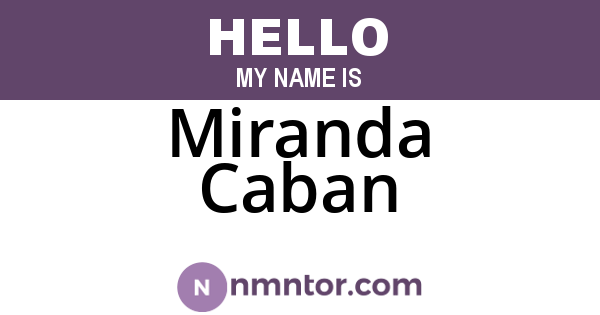 Miranda Caban