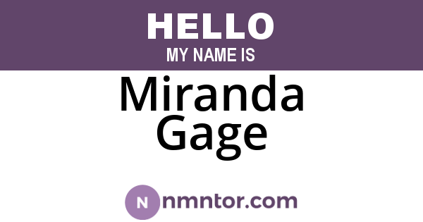 Miranda Gage