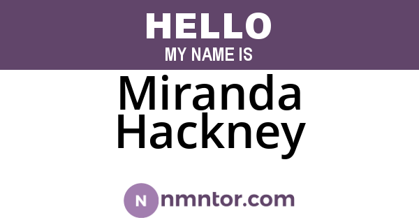 Miranda Hackney