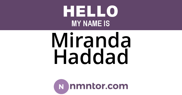 Miranda Haddad