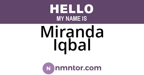 Miranda Iqbal