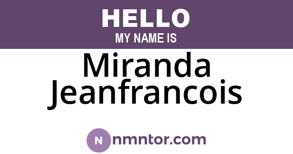 Miranda Jeanfrancois
