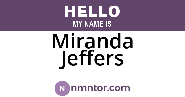 Miranda Jeffers