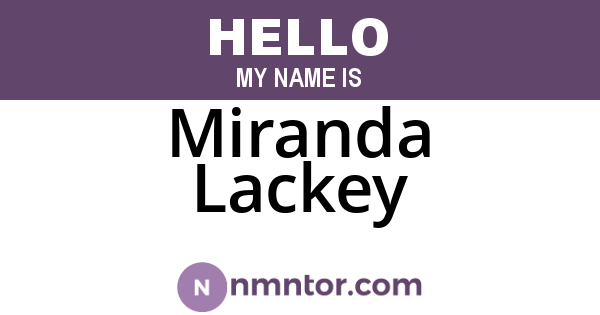 Miranda Lackey