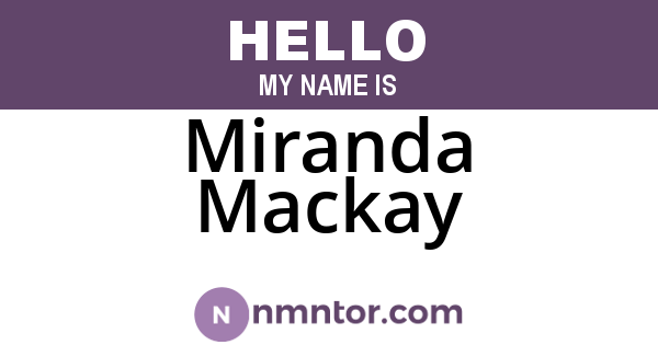 Miranda Mackay