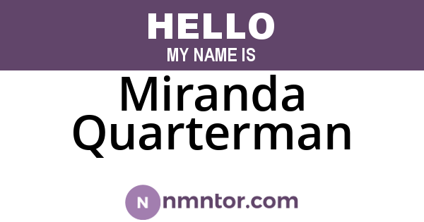 Miranda Quarterman