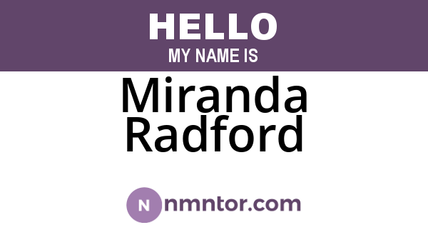Miranda Radford