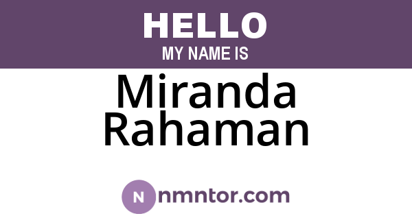 Miranda Rahaman