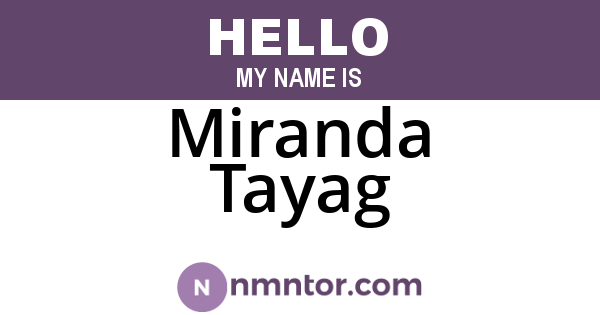Miranda Tayag