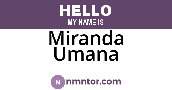 Miranda Umana