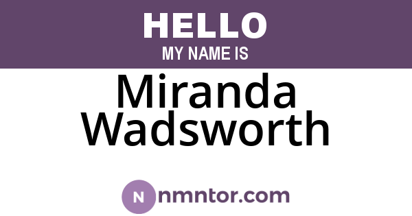 Miranda Wadsworth