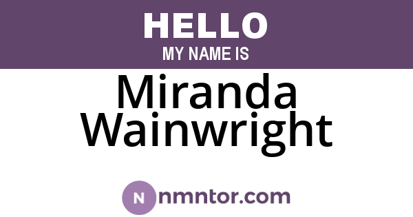 Miranda Wainwright