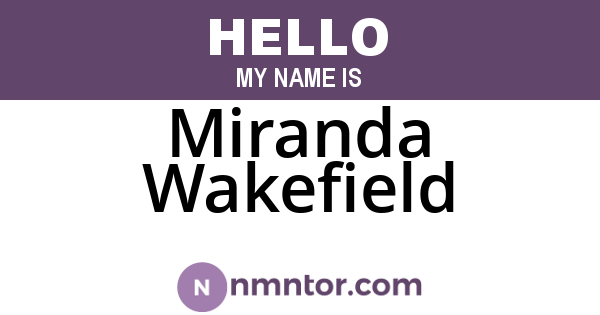 Miranda Wakefield