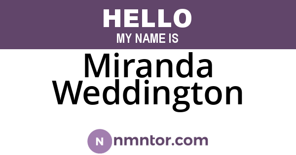 Miranda Weddington