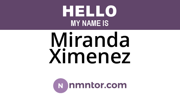 Miranda Ximenez