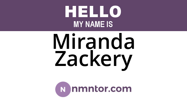 Miranda Zackery