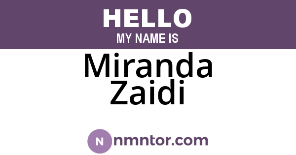 Miranda Zaidi