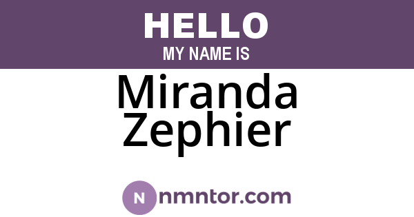 Miranda Zephier