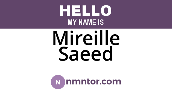 Mireille Saeed