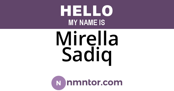 Mirella Sadiq