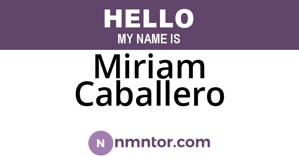 Miriam Caballero