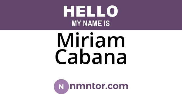 Miriam Cabana