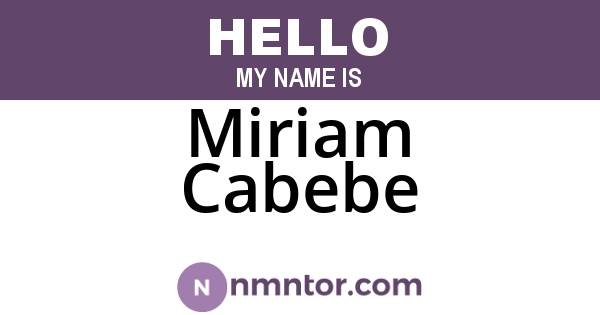 Miriam Cabebe
