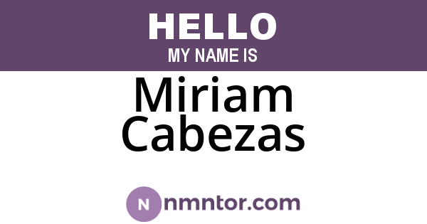 Miriam Cabezas