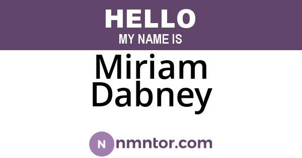 Miriam Dabney