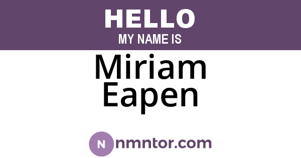 Miriam Eapen