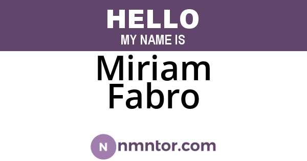 Miriam Fabro