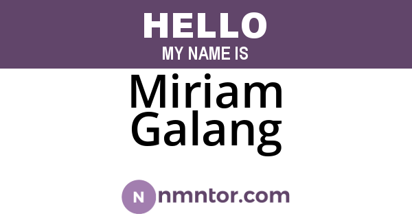 Miriam Galang