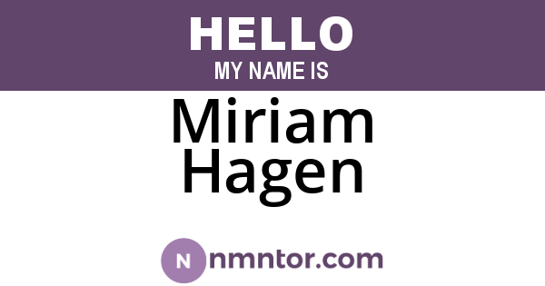 Miriam Hagen