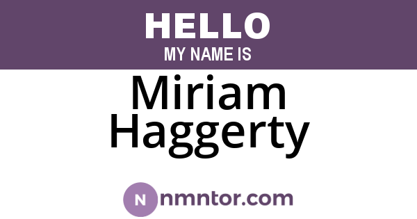 Miriam Haggerty