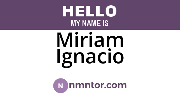 Miriam Ignacio